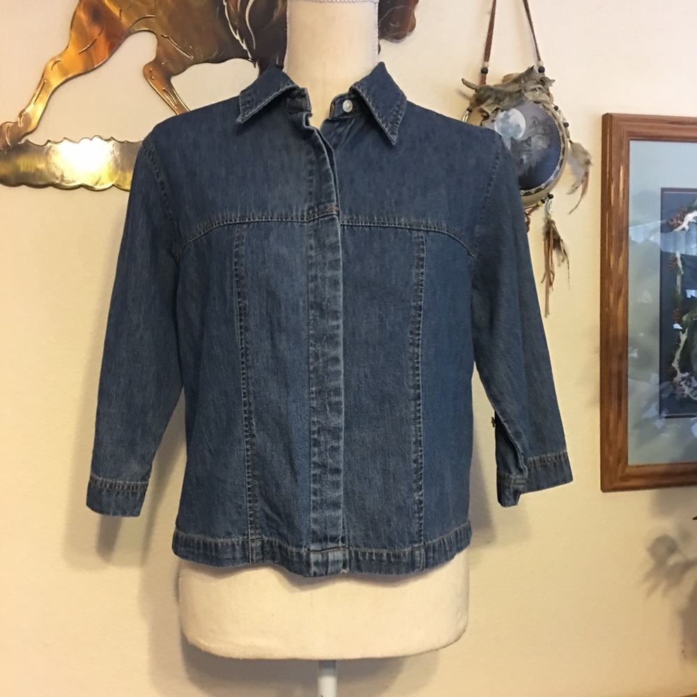 Route 66 button front jean shirt jacket M